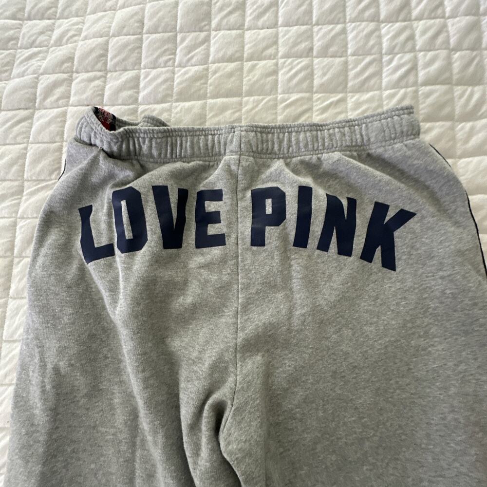 Victoria's Secret Sweatpants Womens Large Gray Love Pink Baggy Oversized Slouchy - Picture 4 of 12